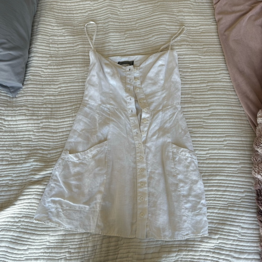 Reformation White Button-Up Linen Sundress - Picture 3 of 10